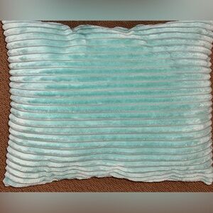 Turquoise aqua faux fur throw pillow